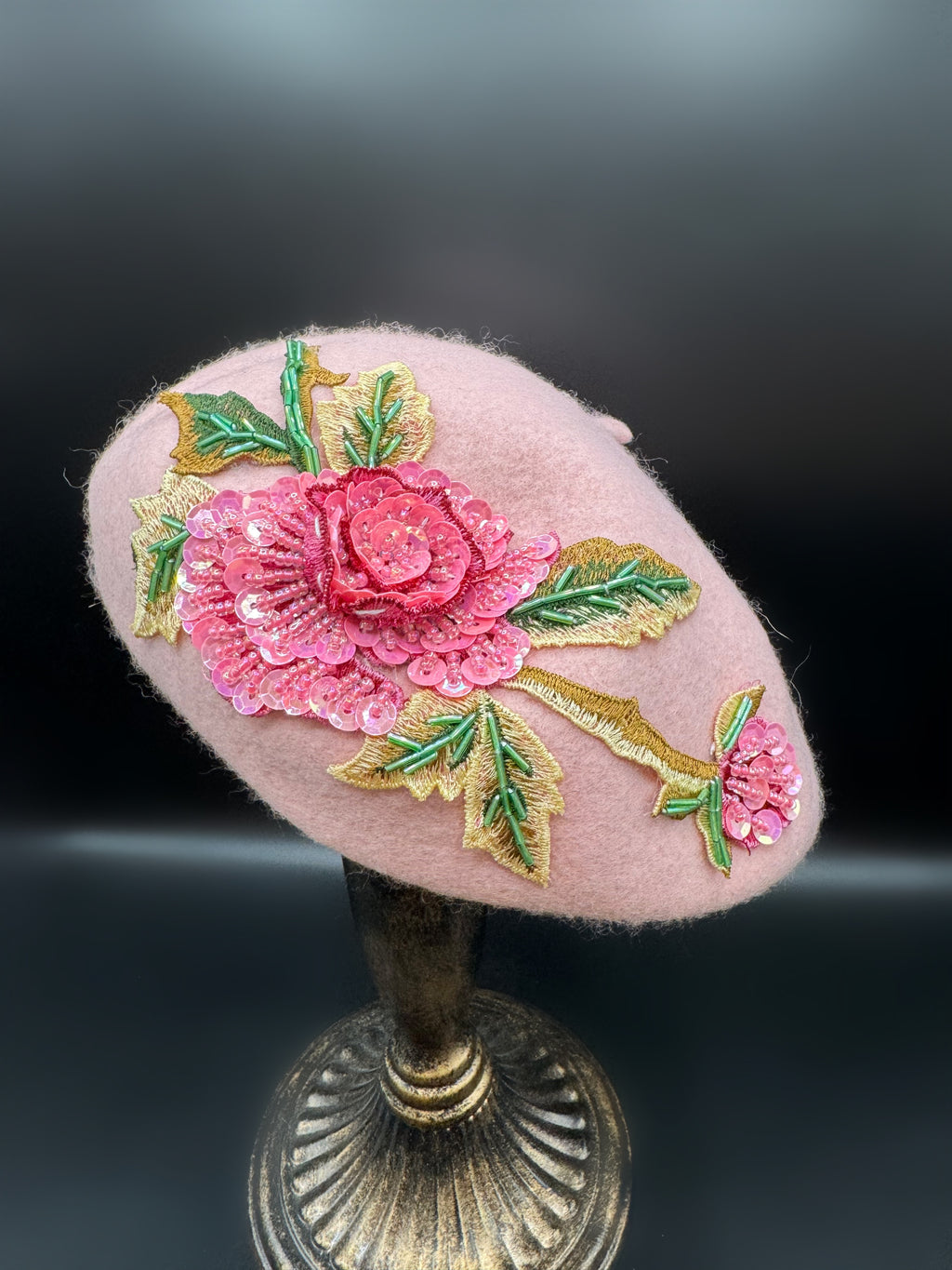 Beaded Floral Beret – Creations by Niki Lassiter