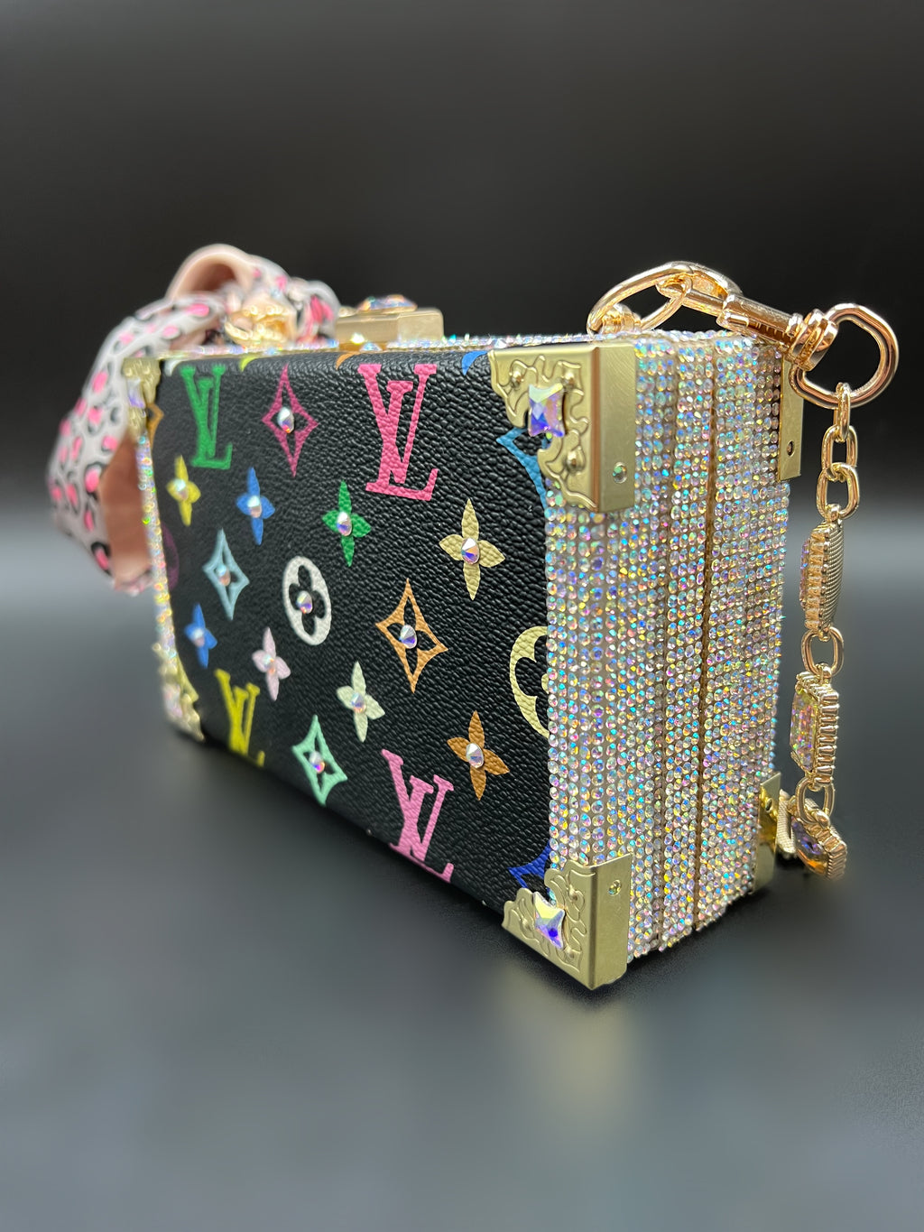 Authentic Louis Vuitton Limited Edition Black Multicolor Key Cles Pouch