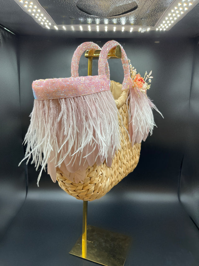 Pink Feather Tote