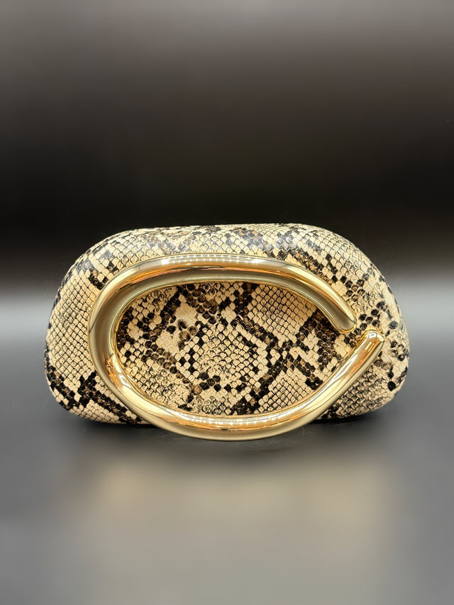 Snake Print Hand Clutch