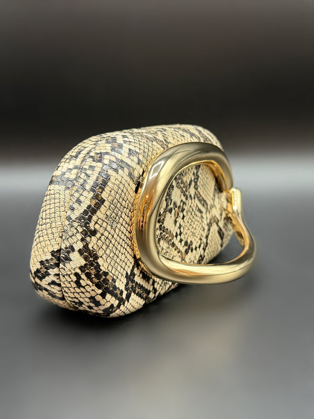 Snake Print Hand Clutch