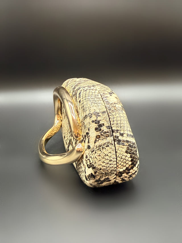 Snake Print Hand Clutch