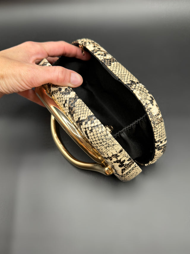 Snake Print Hand Clutch