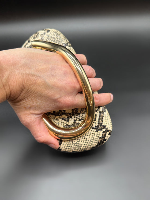 Snake Print Hand Clutch