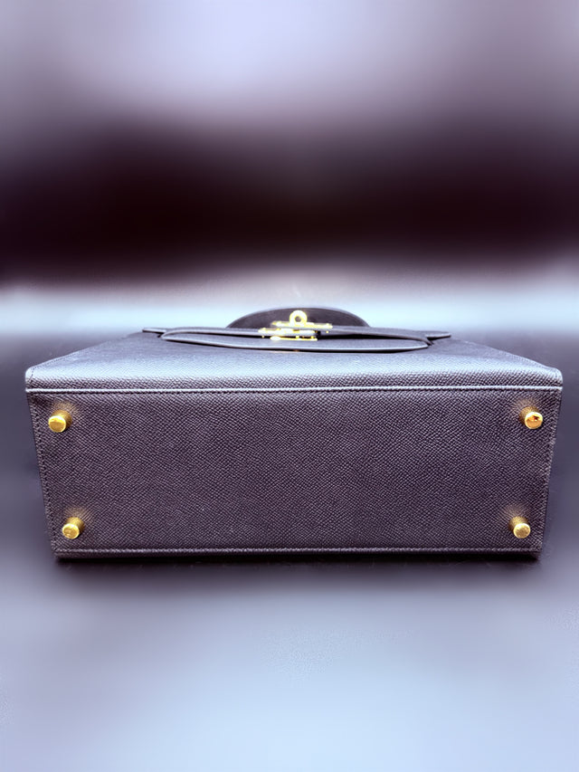 Black Leather Top Handle