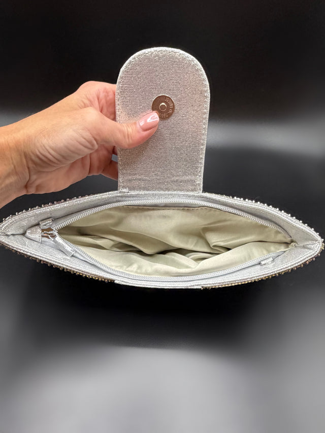 Silver Envelope Clutch