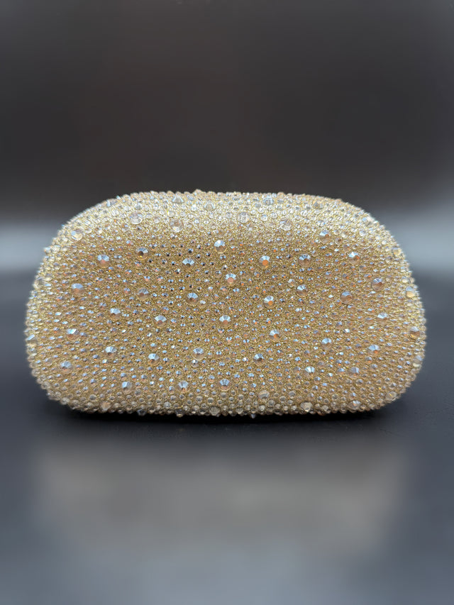 Gold Rhinestone Hand Clutch