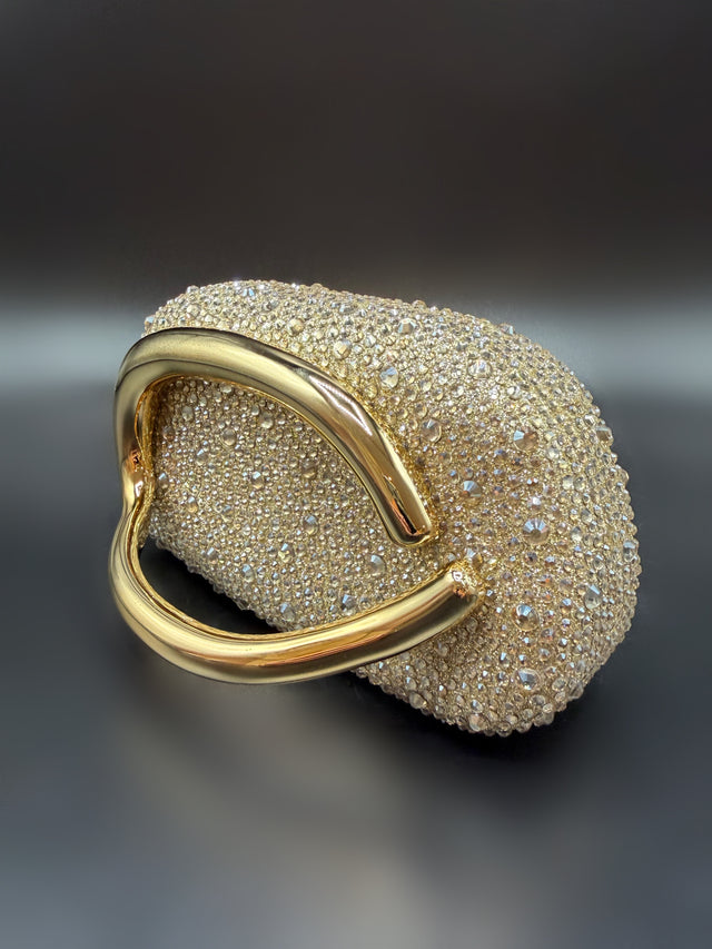 Gold Rhinestone Hand Clutch