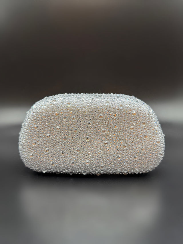 Silver Rhinestone Hand Clutch