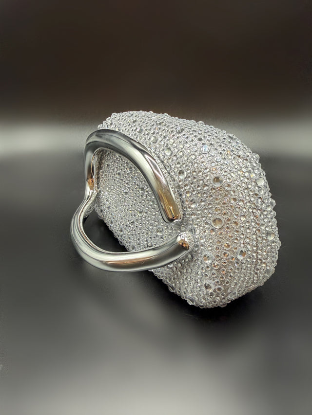 Silver Rhinestone Hand Clutch