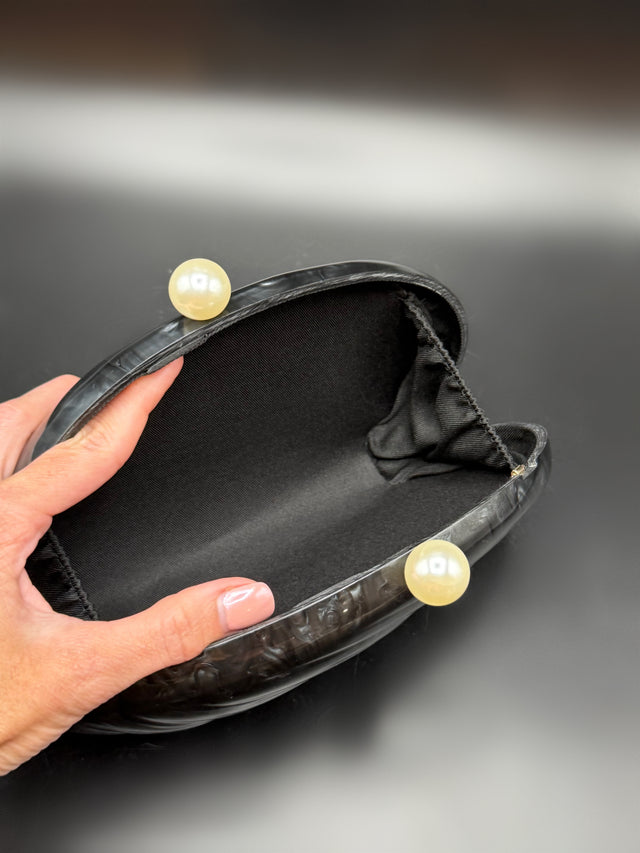 Acrylic Shell Clutch Gray