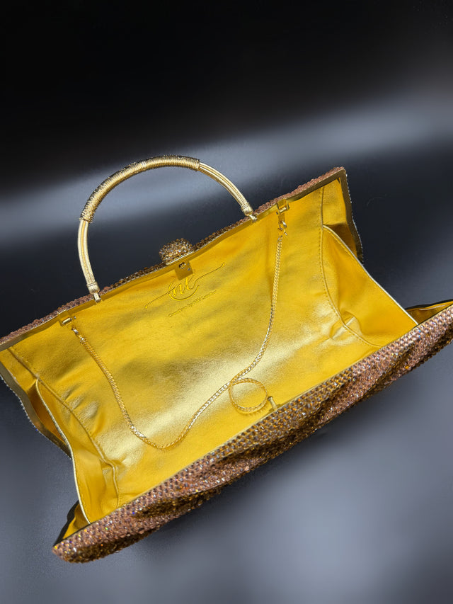 Large Golden Crystal Bag