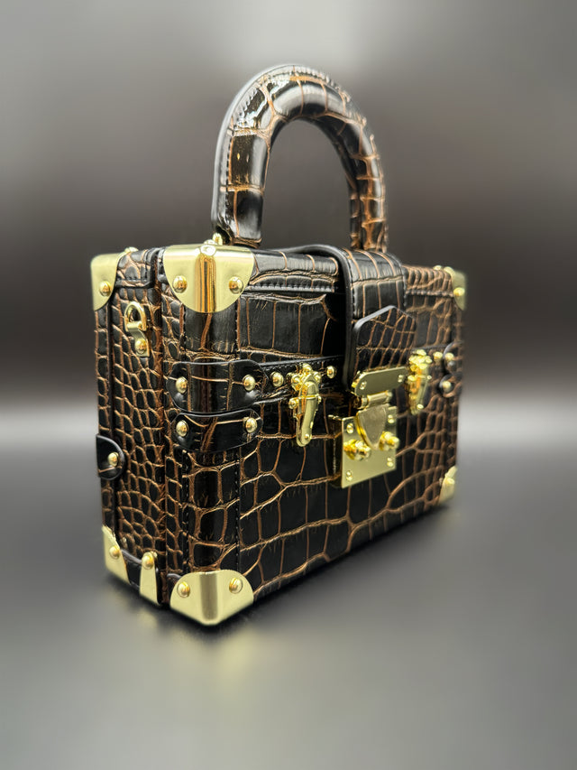 Black and Gold Trunk Purse