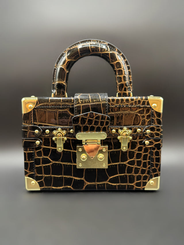 Black and Gold Trunk Purse