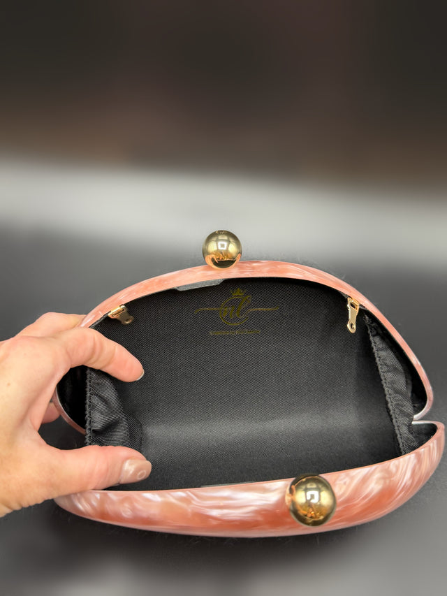 Acrylic Shell Clutch Pink