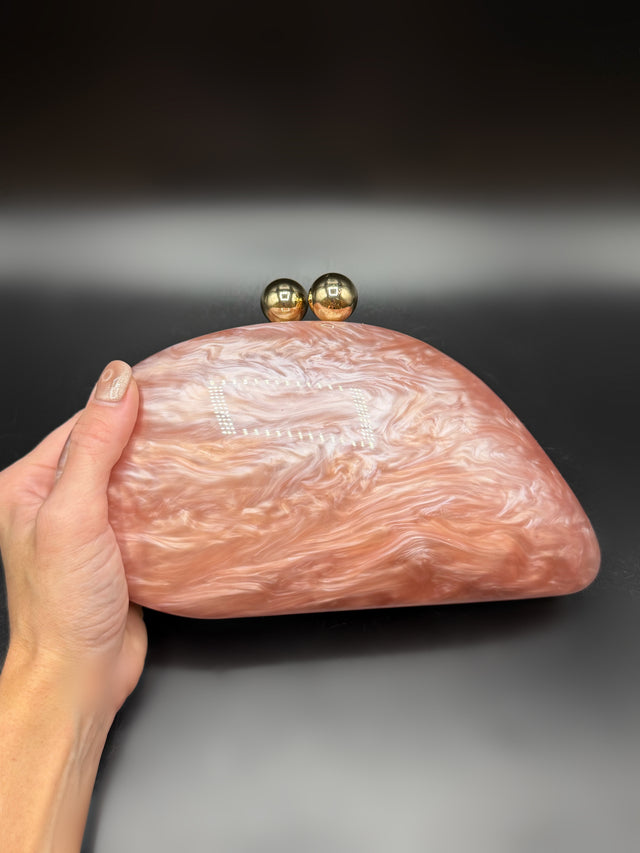 Acrylic Shell Clutch Pink