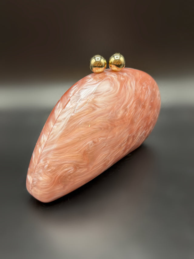 Acrylic Shell Clutch Pink