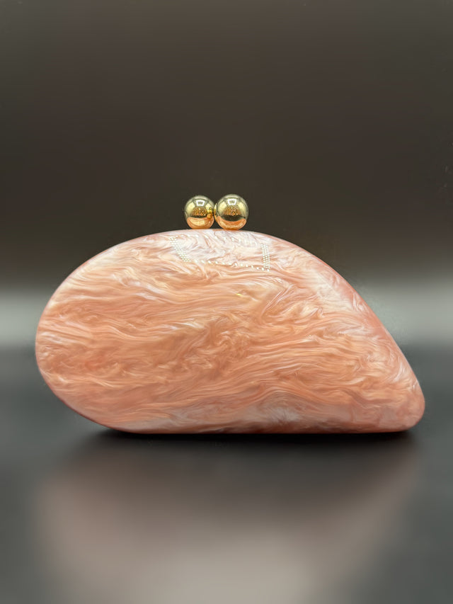 Acrylic Shell Clutch Pink