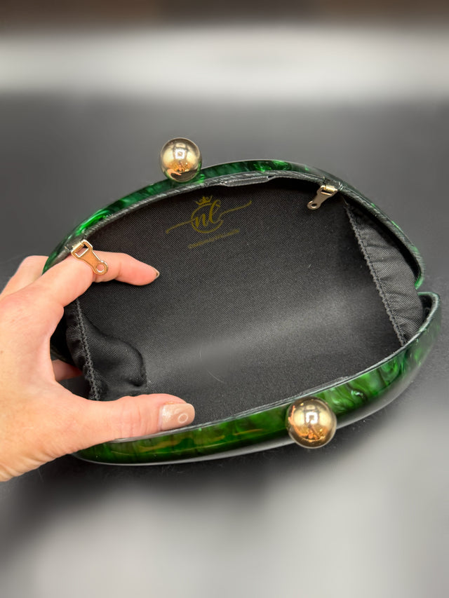 Acrylic Shell Clutch Green