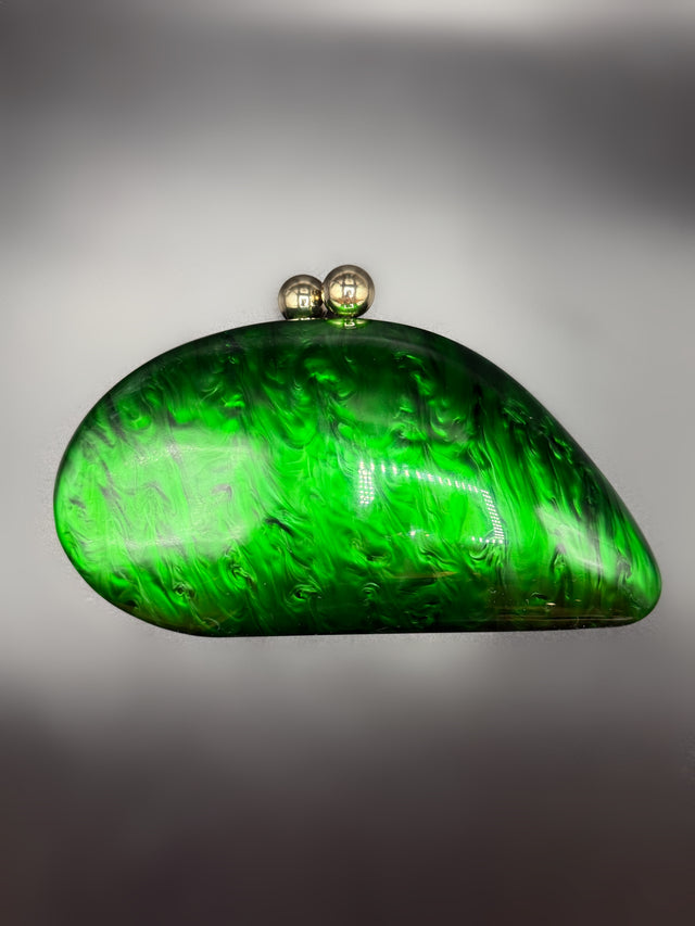 Acrylic Shell Clutch Green