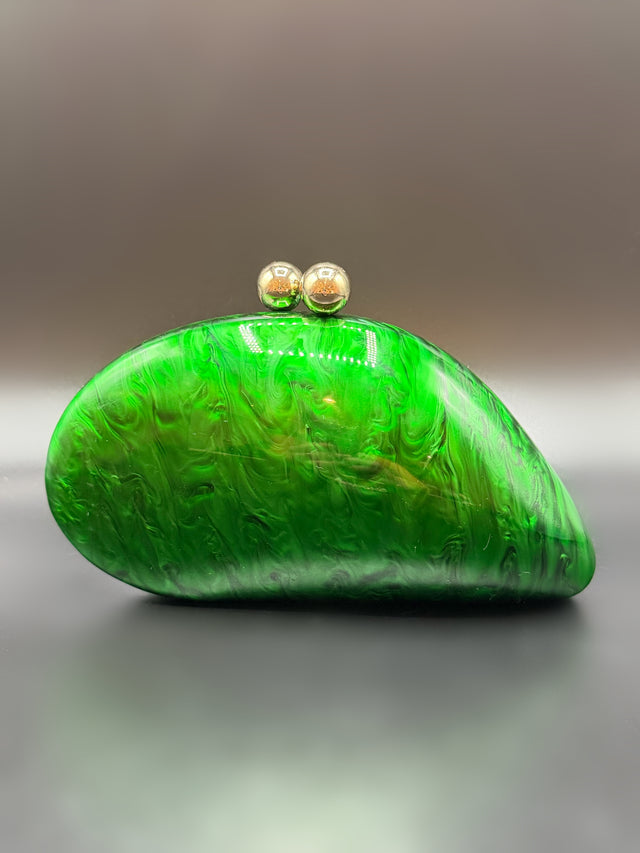 Acrylic Shell Clutch Green