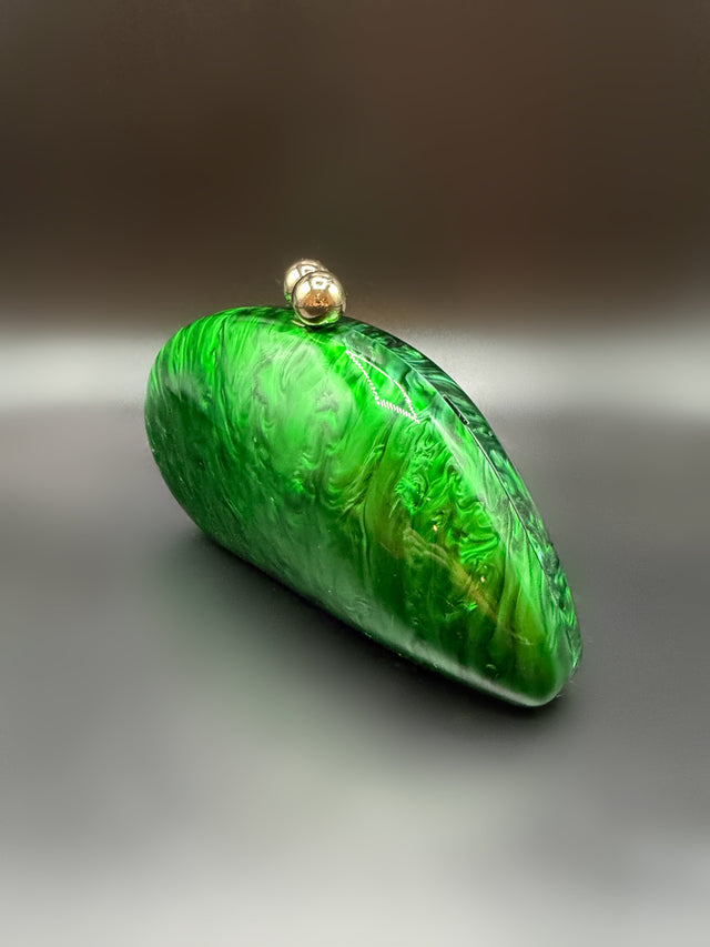 Acrylic Shell Clutch Green
