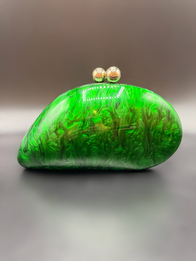 Acrylic Shell Clutch Green