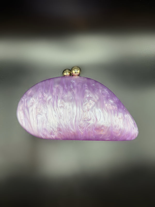 Acrylic Shell Clutch Lilac