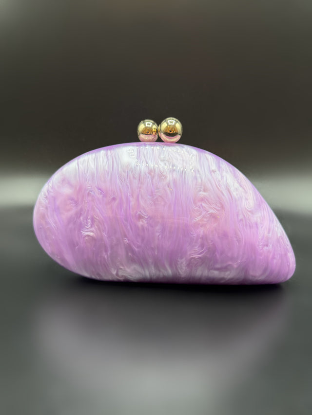 Acrylic Shell Clutch Lilac