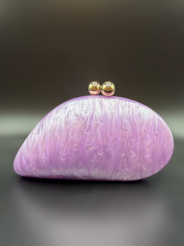 Acrylic Shell Clutch Lilac