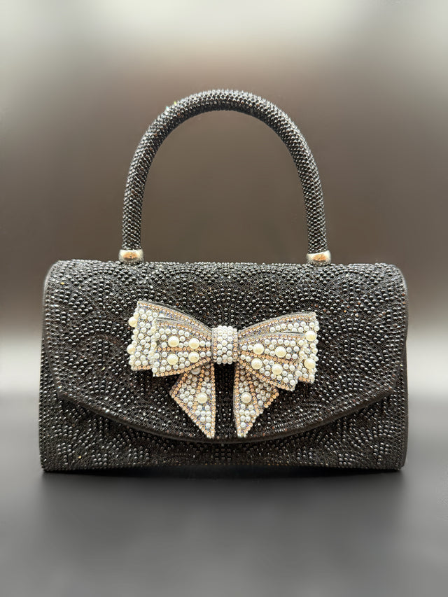Black Pearl Bow Top Handle