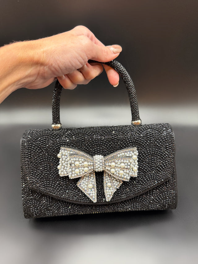 Black Pearl Bow Top Handle