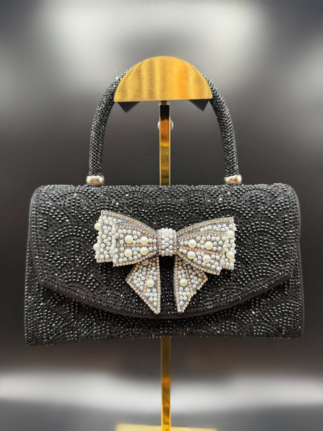 Black Pearl Bow Top Handle
