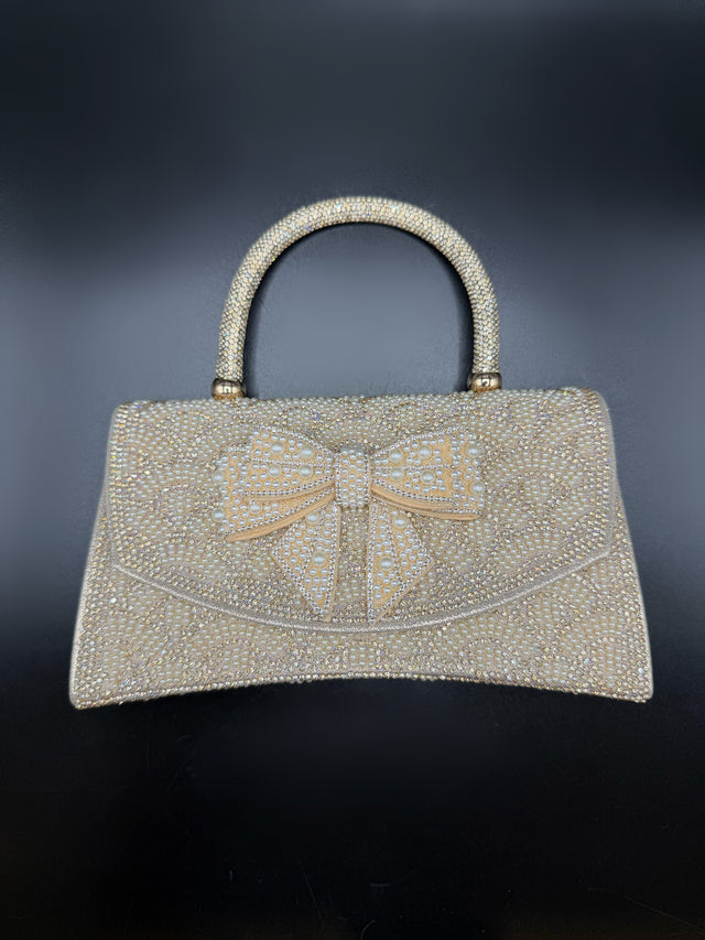 Gold Pearl Bow Top Handle