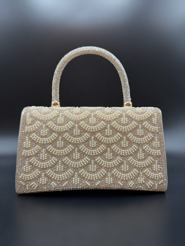 Gold Pearl Bow Top Handle