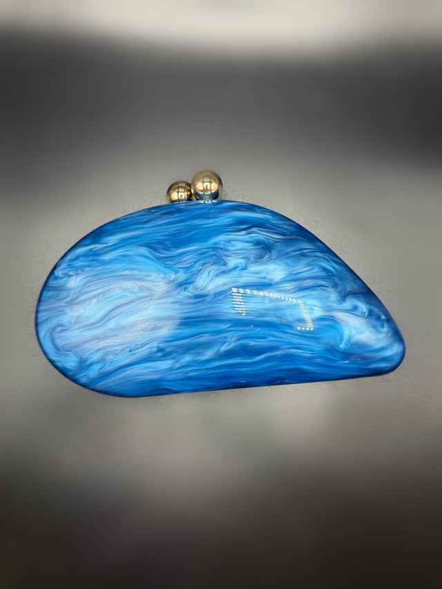 Acrylic Shell Clutch Blue