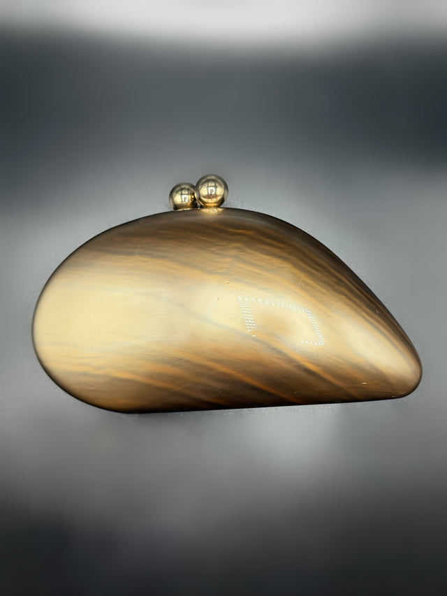 Acrylic Shell Clutch Nude