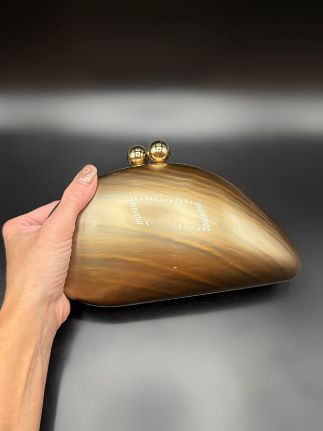 Acrylic Shell Clutch Nude