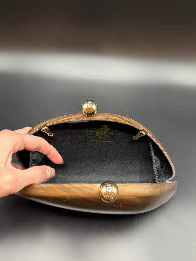 Acrylic Shell Clutch Nude