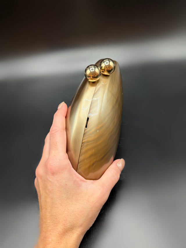 Acrylic Shell Clutch Nude