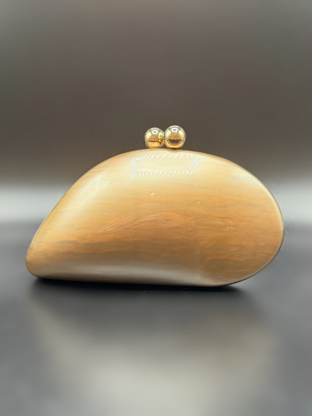 Acrylic Shell Clutch Nude