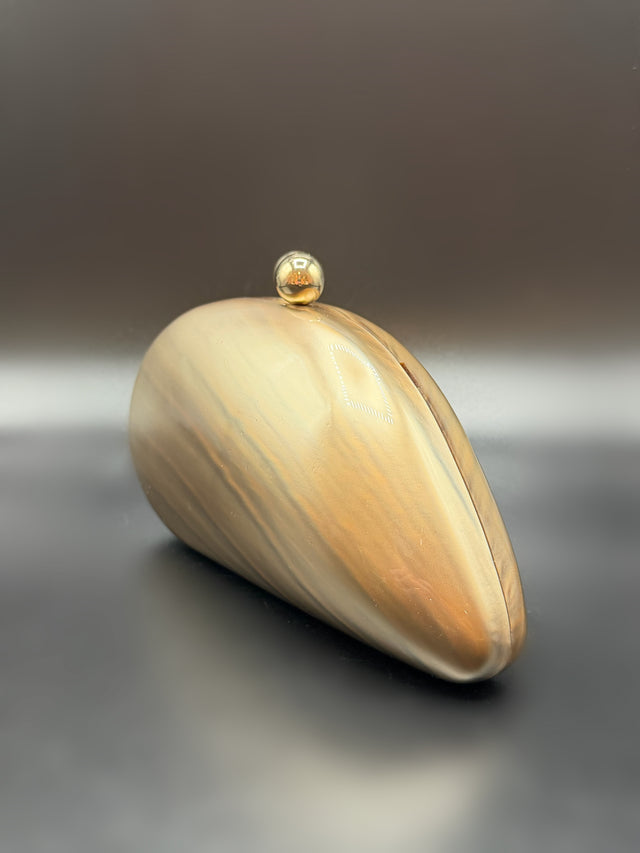 Acrylic Shell Clutch Nude
