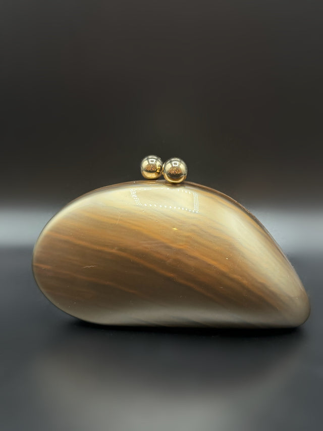 Acrylic Shell Clutch Nude