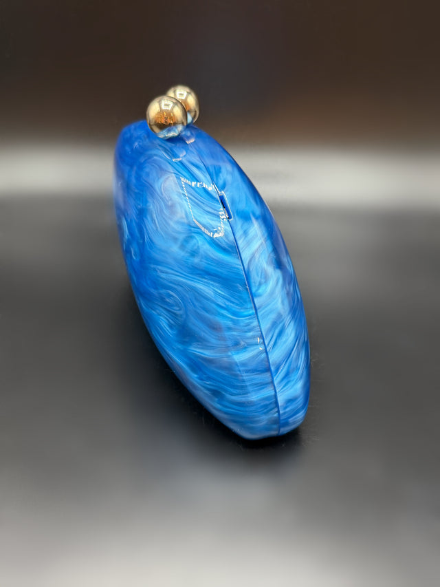 Acrylic Shell Clutch Blue