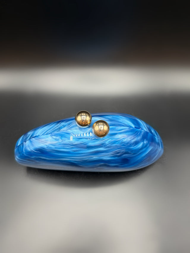 Acrylic Shell Clutch Blue