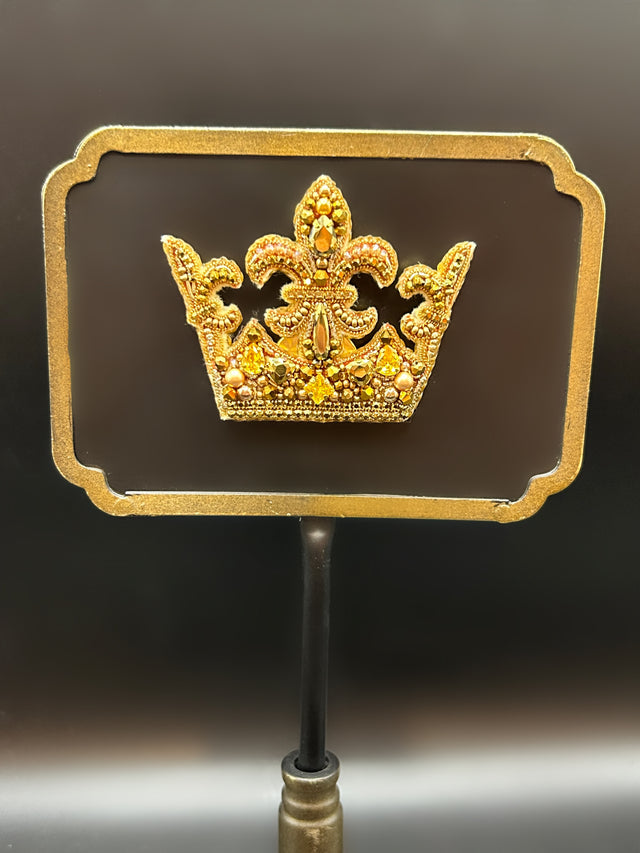 Gold Crown Brooch