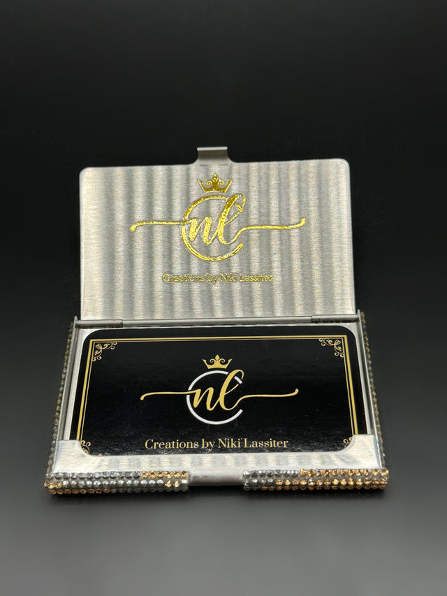 Gold and Silver Zebra Card Holder