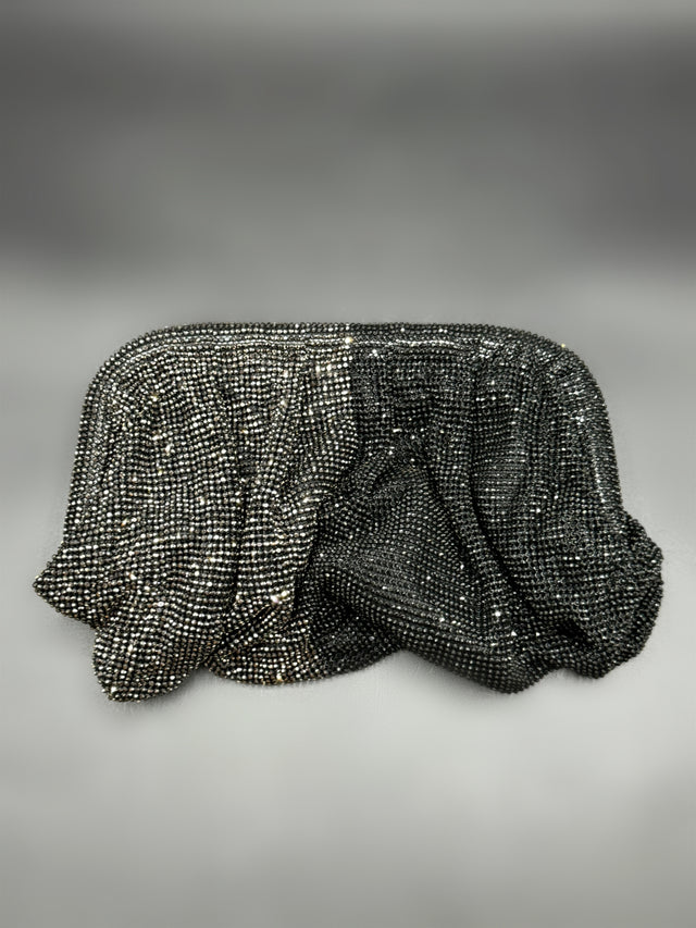 Slouchy Clutch Black & Platinum