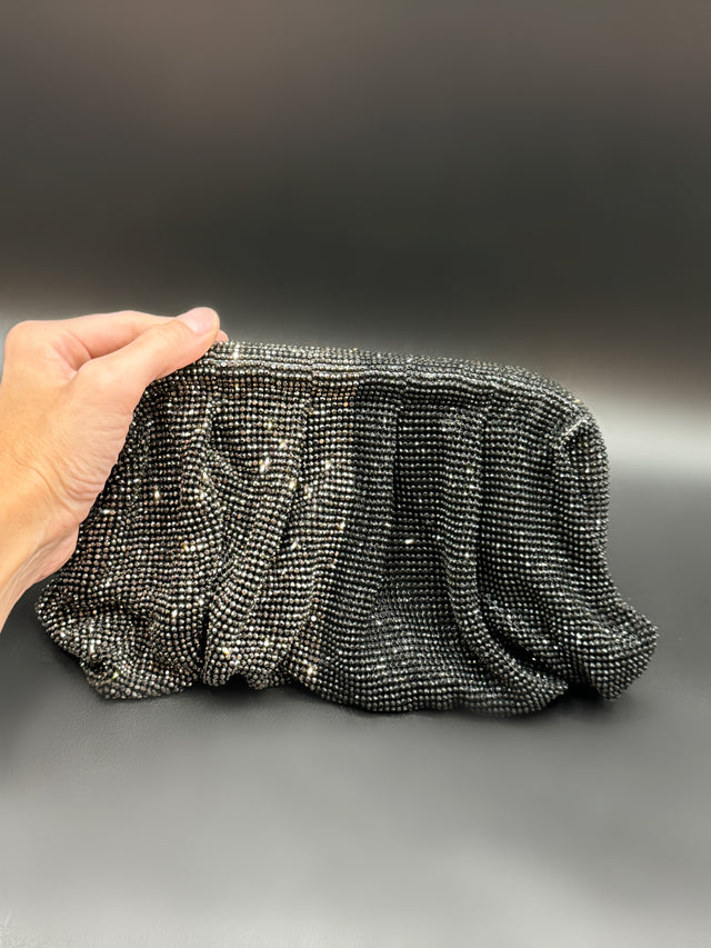 Slouchy Clutch Black & Platinum