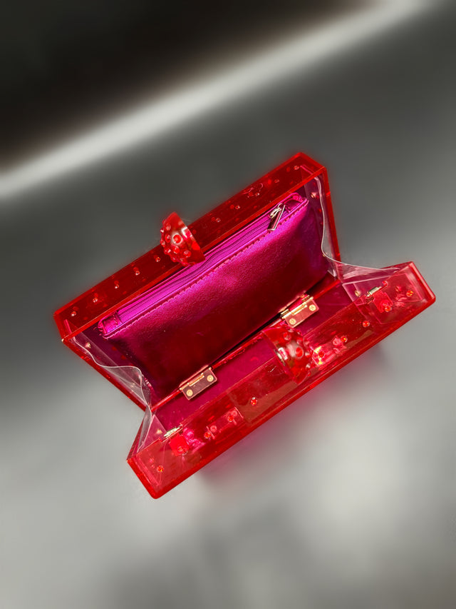 Diamond Red Acrylic Clutch